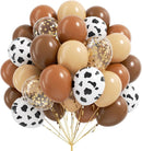 12inch Western Balloons with Brown Nude Gold Confetti Cow Latex Balloons — 1