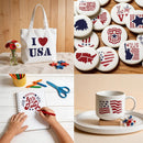 72pcs 4th of July Stencils, Reusable Independence Day Patriotic Stencil | White | Patriotic Stencils — 3