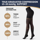 Medical Compression Pantyhose for Women & Men 15–20 mmHg – High-Stretch Support Hose for Swelling & Circulation | Small | Black — 3