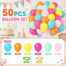 Rainbow Balloons, 12 Inch 50pcs Multicolor Rainbow Neon Colorful Balloon — 3