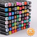 Dabo&Shobo 80 Color Alcohol Marker Pens, Bright Permanent Markers For Coloring, Markers For Adults Coloring Book, Wide Chisel and Fine Tip, Dual Tip Design, Equipped with Black Suitcase — 5