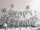 Silver Happy Birthday Balloons Banner Sign Mylar letter Party Decoration | Silvery — 5