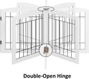 PAWLAND Free Standing Dog Gates for Doorway, Stair, Indoor, Foldable, 24" H