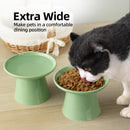 Ceramic Elevated Cat Food Bowls,6.2" Wide,2-Pack,Green — 3