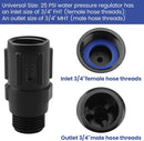 2pcs Drip Irrigation Pressure Regulator 25 PSI, 3/4" Male Female Thread — 3