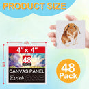 ESRICH Canvas Boards for Painting, 48 Pack Canvases for Painting 4x4 100% Cotton Small Paint Canvas Primed Acid Free Mini Blank Canvas Panels for Oil Paint,Watercolor,Acrylic Paint,Gouache&Tempera. | 4*4in 48pack — 2
