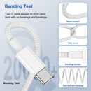 2Pack Type C to Type C Fast Charging Cord 6ft for Apple iPhone 17/16/15 3