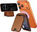QYQBOON Mag-Safe Wallet for iPhone - Lightweight Magnetic Phone Wallet Stand With Adjustable Leather Card Holder for iPhone 17/16/15/14/13/12 Series, Not for Mini (Brown) photo 1
