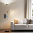 SIBRILLE Upgraded 2-in-1 Torchiere Floor Lamp, Dimmable Standing Lamp with Remote&Button Control, 34W Brightness… — 1