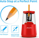 JARLINK Electric Pencil Sharpener, Heavy Duty Helical Blade, Auto Stop | Red — 3