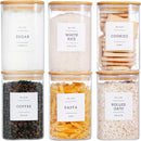 CZZGSM 6 Pack Square Kitchen Storage Jars with Airtight Bamboo Lids and 132…