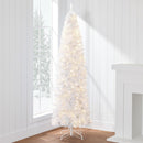 Best Choice Products Pre-Lit White Pencil Christmas Tree, 6ft Slim Lighted Artificial Décor w/Incandescent White Lights, Skinny Tree, Metal Base — 1