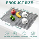 Silicone Dish Drying Mat for Kitchen Counter, 23" x 17" Grey-1pcs — 2