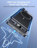 Magnetic Portable Charger 10000mAh, 20W Power Bank with Built in Cable photo 5