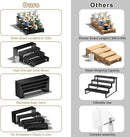2 Set Black Wooden Tiered Riser Display Stands for Vendor Events,Stackable Wood Cupcake Stand,Farmhouse Decor Wood Dessert Table Display Set,Vendor Booth Display Items,Food Display Risers for Party | 2 PACK — 7
