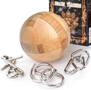 KINGOU Wooden Sphere Puzzle Brain Teaser Toy for Kids and Adults — 1
