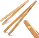 Magnetic Classic Bamboo Toast Tongs - Wood Cooking Tong,Ideal for Toaster,Fruits, Bread & Pickles, Kitchen Utensil… — 1