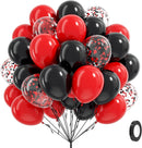 12inch Red and Black Balloons with Black Red Confetti Balloons | Red Black — 1