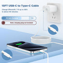 Long USB C to USB C Cable 15FT for iPhone 17 16 15 Pro Max,60W Fast Charging Type C to Type C Charger Cord for iPhone 17 16 15/16 15 Plus/17 Air/17 16 15 Pro, iPad Pro/Air,MacBook,Galaxy S25-White 4