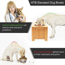 HTB Elevated Dog Bowls,Raised Dog Bowl Stand with 2 Stainless Steel…