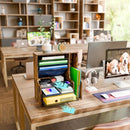 Simple Trending 7- Tier Desk File Organizer, Paper Organizer, Rustic Brown — 3