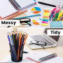 QYH Mesh Pencil Holder for Desk 6 Pack, Metal Pen Cup Black — 3