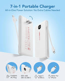 VEEKTOMX Portable Charger with Built-in Cables and AC Wall Plug, 10000mAh photo 5