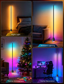 RGB Corner Floor Lamp, Smart Modern LED Mood Light, Glossy Black — 8