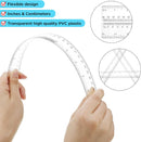 Zonon 2 Pcs 12 Inch Clear Ruler and 6 Inch Plastic Protractor Set, Clear — 3