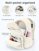 Uselike Travel Backpack for Women, 15.6 Inch Laptop Backpack, Quilted College Bookbag, Cute Work Backpacks, Water Resistant (Beige) — 2