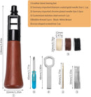WUTA Repair Stitch Kit Leathercraft Stitch Awl Tool with 25 Colors 0.65mm Wax Thread, for Leather, Belt, Canvas, Fabric, Bag Repair Professional Stitcher Leather Craft Tool | Set D (Stitch Awl Kit+25 Colors 0.65mm Wax Thread) — 5