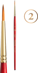 Princeton Heritage, Series 4050, Synthetic Sable Paint Brush for Watercolor, Round, 2 | Size 2 | Scarlet — 1