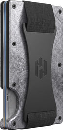 Hayvenhurst Wallet for Men - Slim RFID Blocking Metal Wallet with Money Clip, Minimalist Front Pocket Credit Card Holder, Small Mens Wallet (StonewashedGrey(Cash Strap))