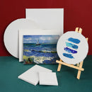 24 Pack Canvases for Painting with 4"x4", 5"x7", 8"x10", 9"x12", 11"x14", 12"x16", Round Canvas with 12"x12", 8"x8", Painting Canvas for Oil & Acrylic Paint. | 24 Packs - 8 Sizes (3 of Each) — 4