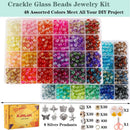 XJRLUK Glass Beads Bracelet Making Kit,1350PCS 48 Colors 8mm Crackle Glass Beads for Jewelry Making, Crystal Glass… — 2