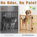 YOCAN Non-Painted Wood FreeStanding Pet Gate for Dogs,Wooden Dog Gates for…