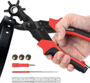 Revolving Punch Plier Kit, XOOL Leather Hole Punch Set for Belts, Watch Bands, Straps, Dog Collars, Saddles, Shoes, Fabric, DIY Home or Craft Projects, Heavy Duty Rotary Puncher, Multi Hole Sizes Make | Hole Puncher — 1