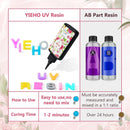 YIEHO 300g UV Resin Kit with Light-Upgraded Crystal Clear Hard UV Curing Premixed Epoxy Resin Starter Supplies for… — 5