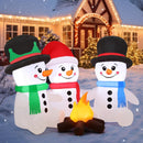 GOOSH 6 FT Long Christmas Inflatables Snowman Outdoor Decorations Blow Up Three Sitting Snowmans with Campfire with Built-in LEDs for Holiday Party Xmas Yard Garden Lawn Decor — 2