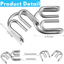 Poen 48 Pcs Metal Wire Puzzle Set with Pouch Brain Teaser IQ Test Disentanglement Iron Link Unlock Interlock Physics Mind Metal Puzzles for Adults Stocking Stuffers Challenge Gifts Party Favor — 2