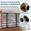 Cumbor 30-46" Baby Gate for Stairs, Auto Close Dog Gate for the House Black