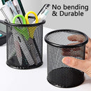 Ameceres 4 Packs Metal Pencil Cup Wire Mesh Pen Holder for Desk (Black) — 5