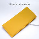 Bveyzi Ultra Slim Thin Leather RFID Blocking Credit Card Holder Bifold Clutch Wallets for Women - Yellow - Leather — 2