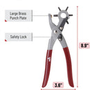 UNCO Leather Punch Tool with Multi-Hole Sizes, Belt & Leather Puncher | Red — 4