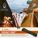 Texas Bushcraft Fire Starter - 3/8" Thick Ferro Rod with Striker and Paracord Wrist Lanyard – Waterproof Flint Fire Steel Survival Lighter for Your Camping, Hiking and Backpacking Gear | Army Green — 5