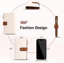 yiijay Women's Wallets RFID Blocking Leather Trifold Clutch Wallet Credit Card Holder Ladies Travel Wallet Purse with Passport/Pen Holder — 4
