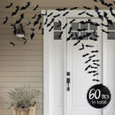 Coogam 60PCS Halloween Bats Decoration, 4 Different Sizes Realistic PVC Black 3D Scary Bat Sticker for Home Decor DIY Wall Decal Bathroom Indoor Hallowmas Party Supplies — 8