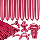 LXZFCRG 260 Long Balloons, Shiny Metallic Latex Twisting Balloon for Balloon Animals, Magic Balloons for Birthdays Wedding Party Decorations 100pcs (Metallic Red) — 1