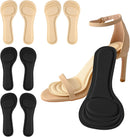 XINIFOOT 4 Pairs High Heel Inserts Women, 3/4 Length Women Thin Shoe Insoles for High Heels, Pumps, Open Toes, Flats, and Sandals, Cushion for Heel and Ball of The Foot, Shock Absorption (Black+Beige) - Black & Beige - Women 7-9.5 | EU 35-40 — 1