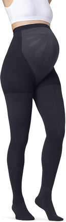 JOBST Maternity Opaque Compression Waist High Pantyhose Stockings, Closed Toe, 15-20 mmHg Moderate Support for Swollen Legs During Pregnancy, Anthracite, X-Large — 1